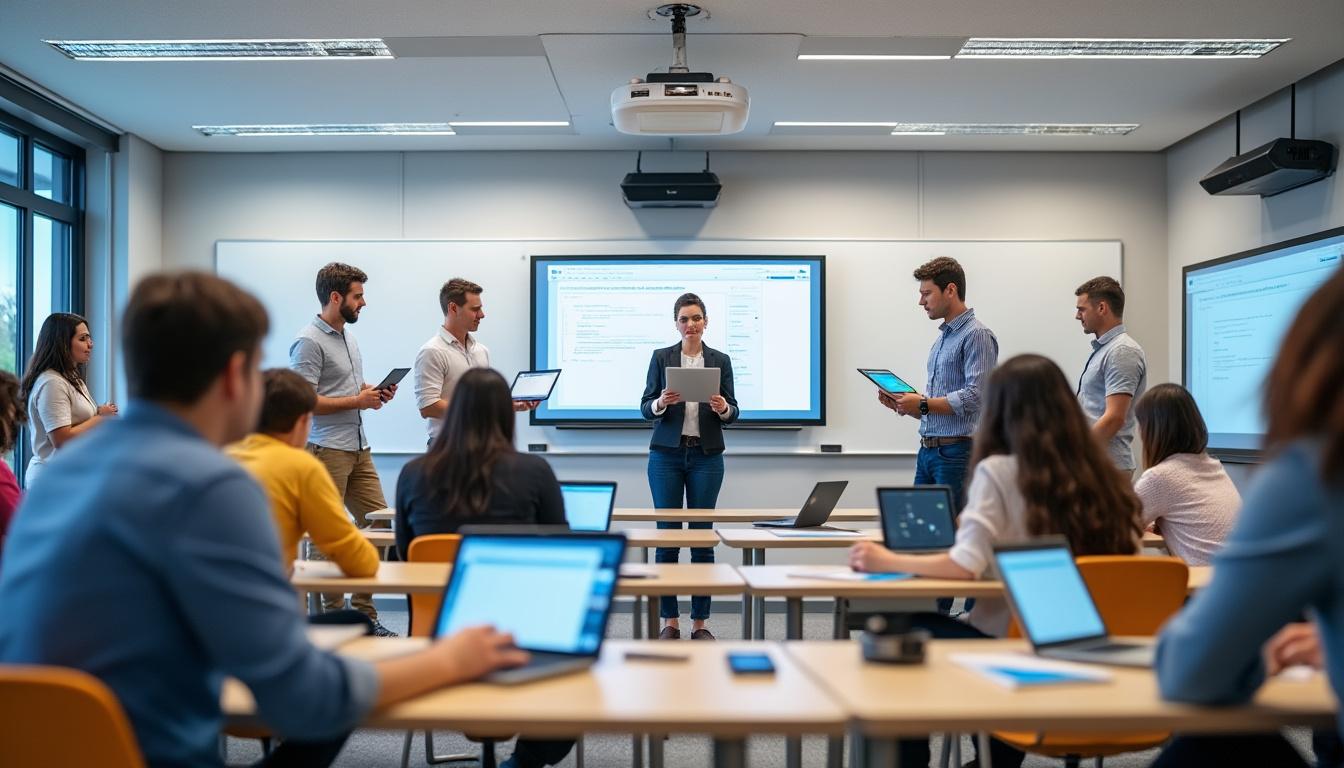des enseignants formés aux nouvelles technologies pour accompagner et guider efficacement leurs élèves vers la réussite dans un environnement numérique en constante évolution.